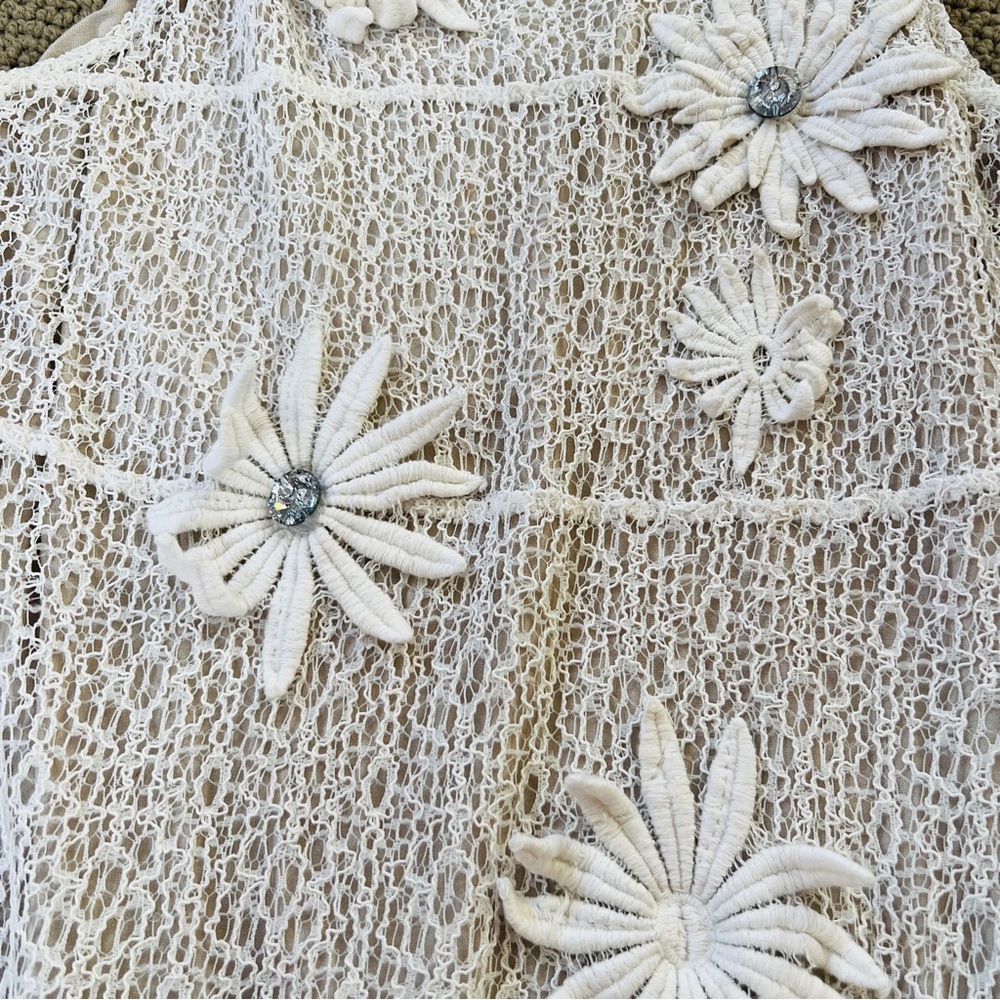 Rinascimento Dolce Vita Ivory Lace Women’s Dress with Floral Accents - Picture 2 of 6